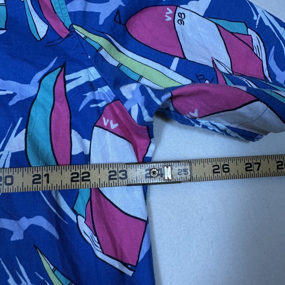 Vineyard Vines Shirt Mens Large Sailboat Nautical Print Button Up Short Sleeve - Picture 7 of 8